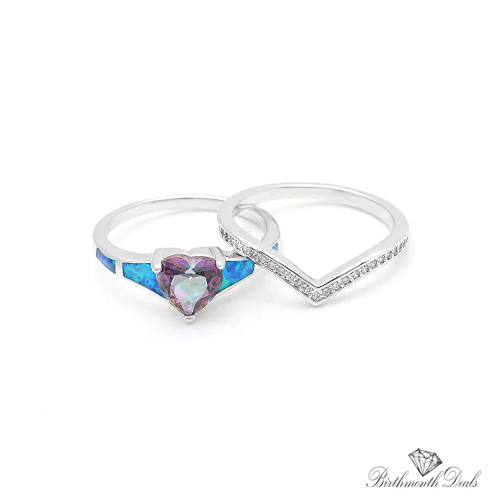 June Alexandrite Birthstone Stacking Ring - Birthmonth Deals