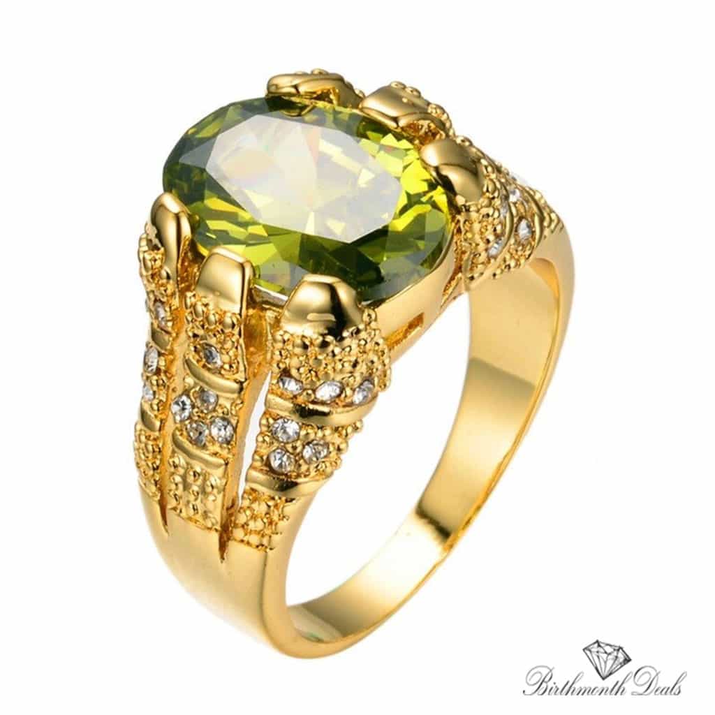August Peridot Birthstone Ring - Birthmonth Deals