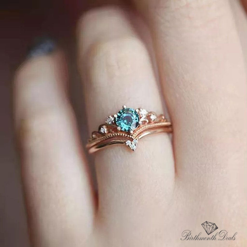 March Aquamarine Birthstone Stacking Ring - Birthmonth Deals