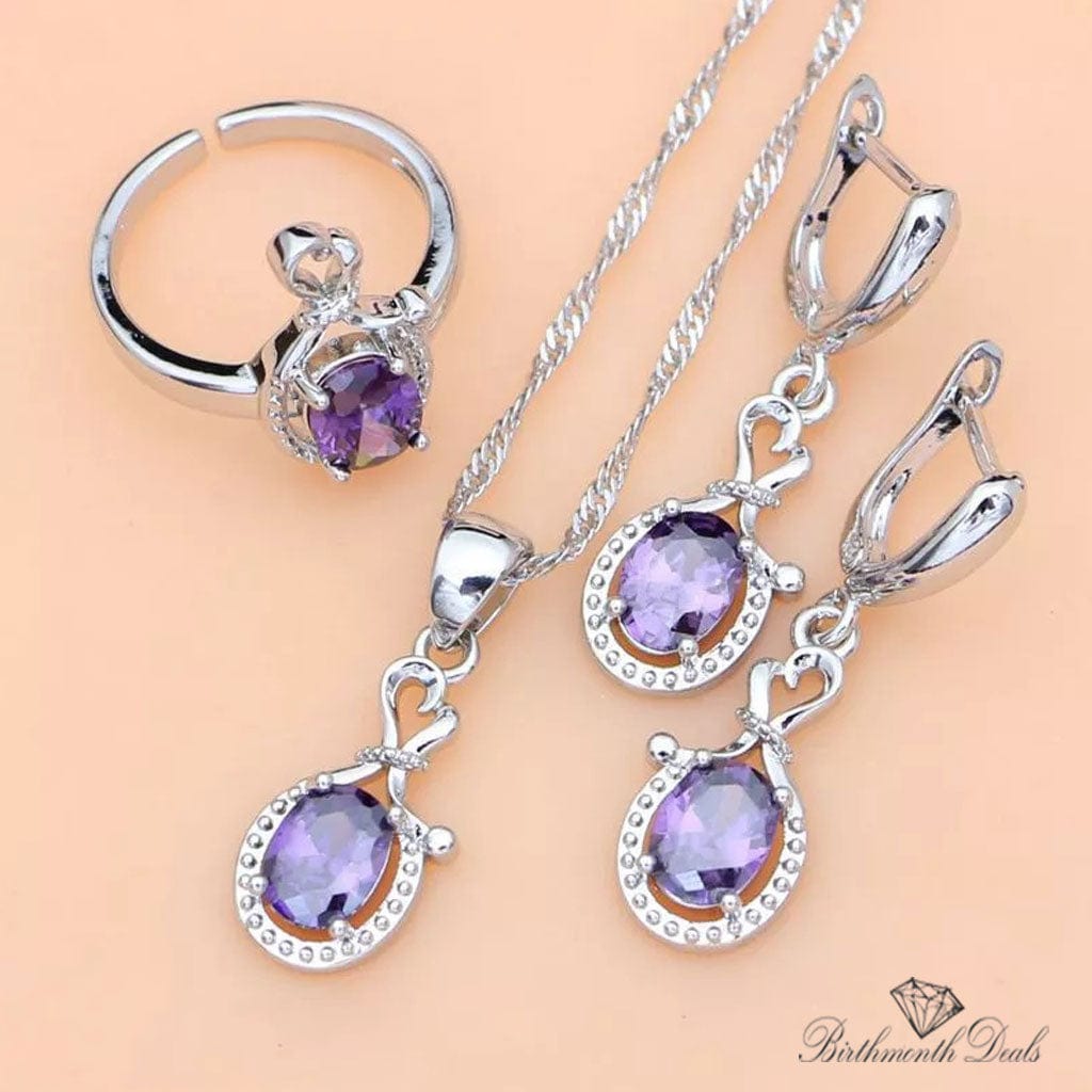 February Amethyst Birthstone Jewelry Set - Birthmonth Deals