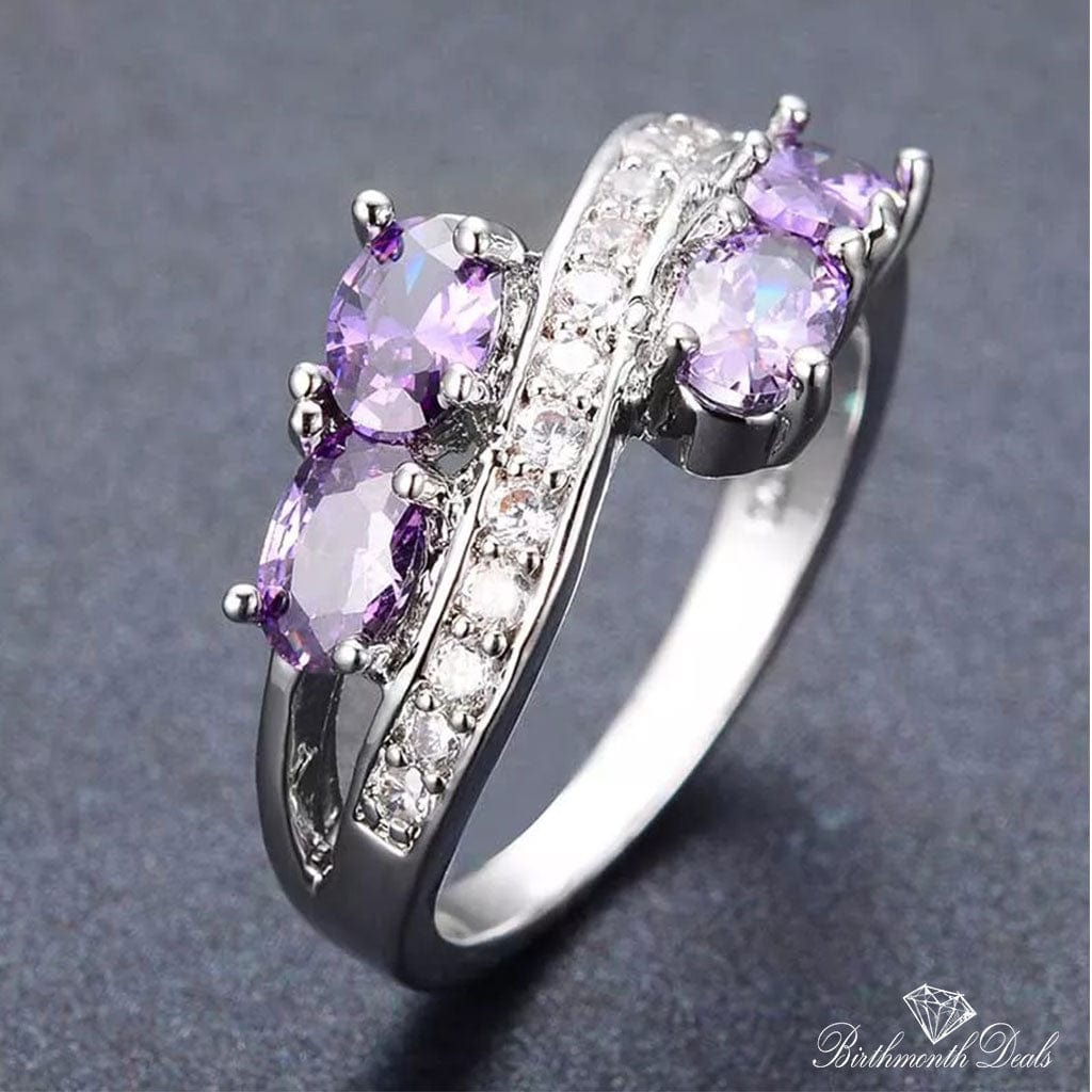 February Amethyst Birthstone Ring - Birthmonth Deals