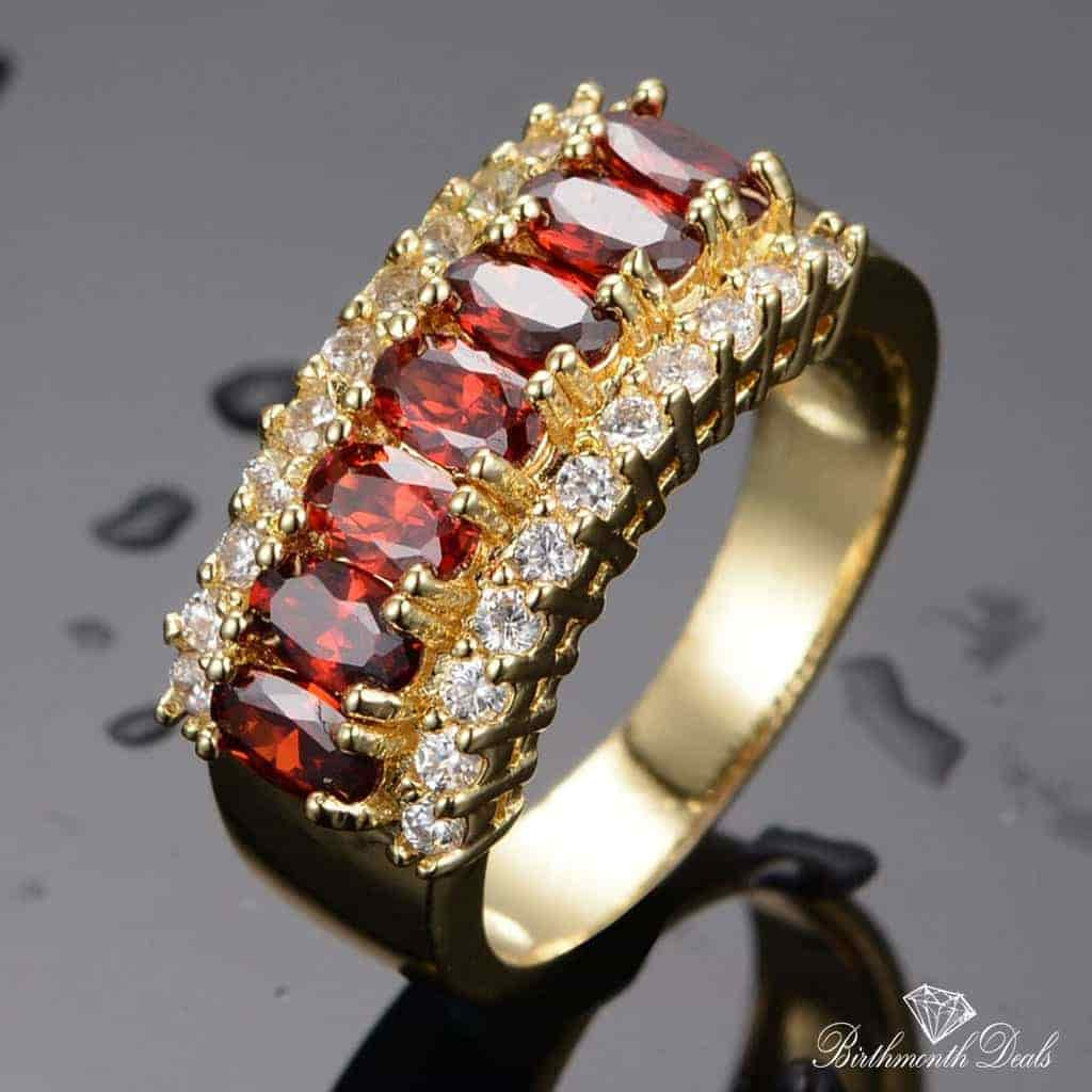 Pure Elegance July Ruby Birthstone Ring - Birthmonth Deals