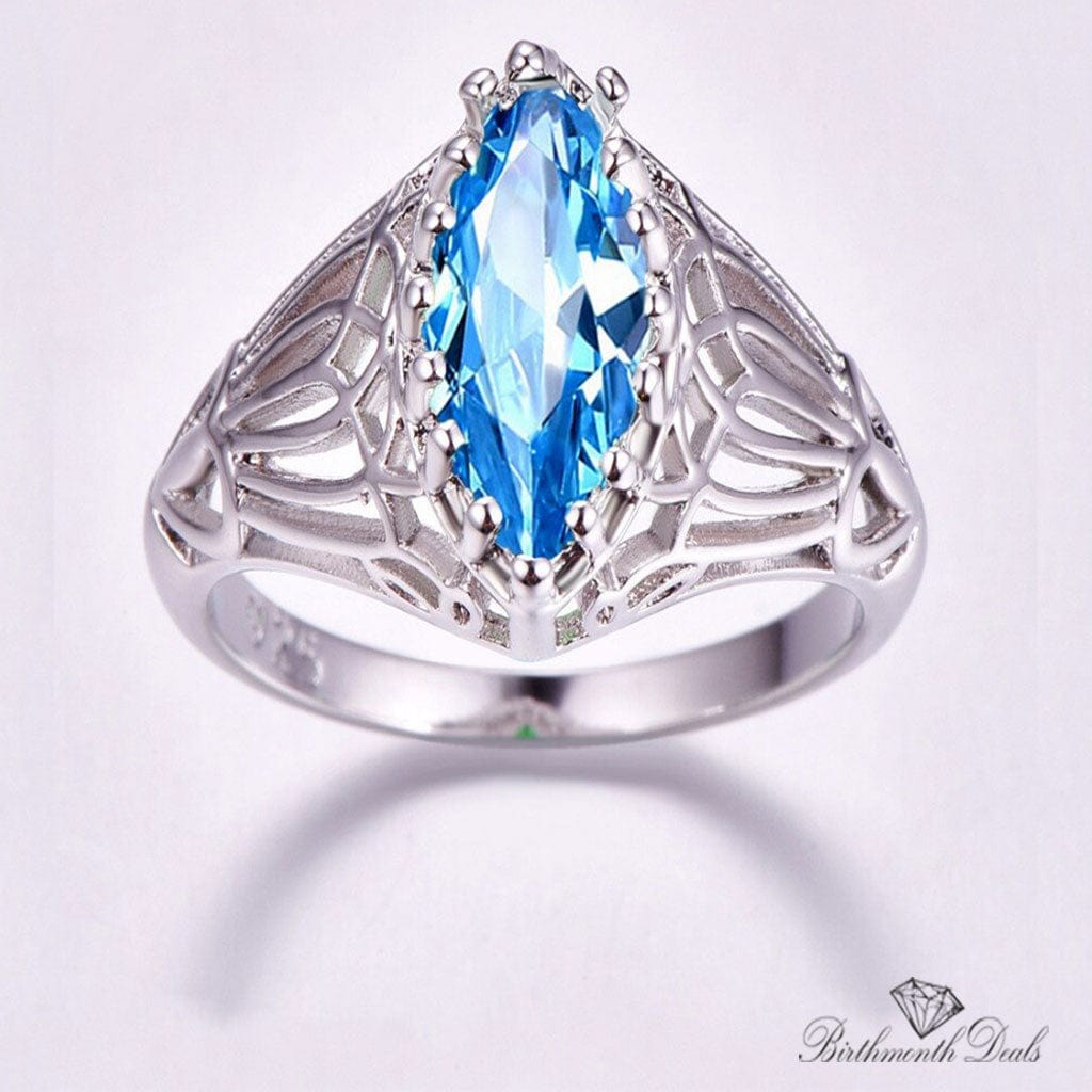 March Aquamarine Birthstone Ring - Birthmonth Deals