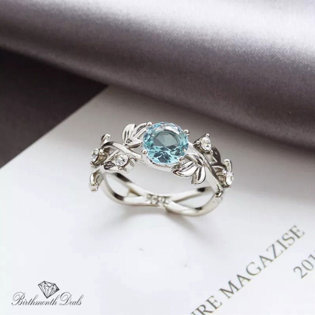 March Aquamarine Birthstone Ring - Birthmonth Deals