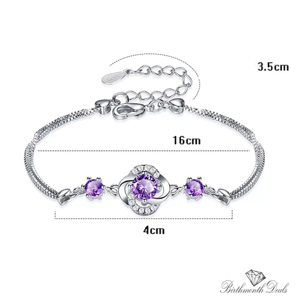 February Amethyst Birthstone Bracelet - Birthmonth Deals