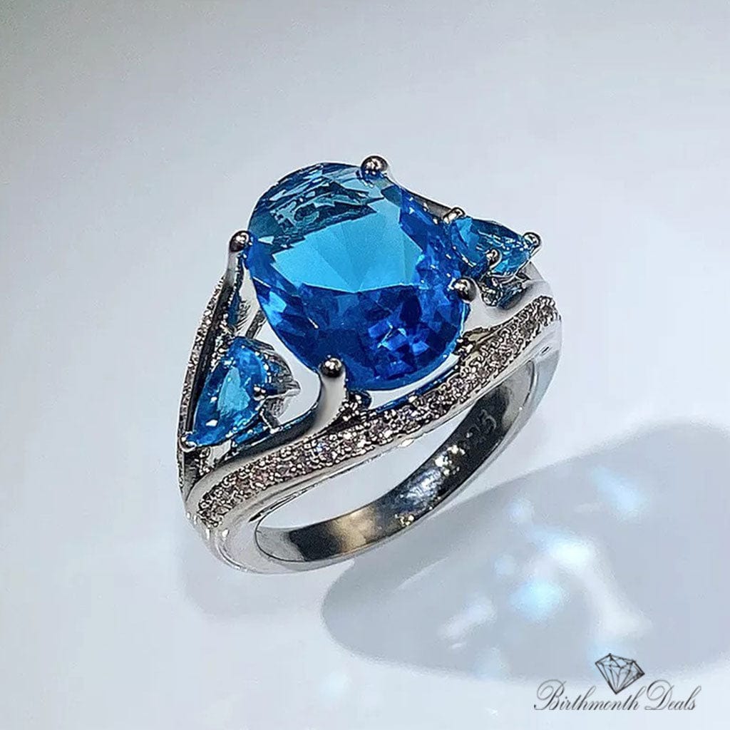 March Aquamarine Birthstone Ring - Birthmonth Deals