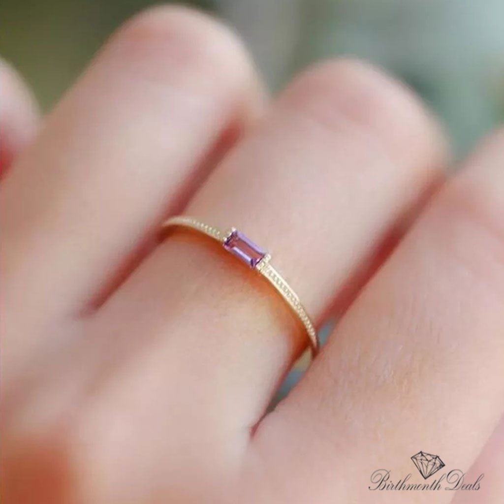 February Amethyst Birthstone Stacking Ring - Birthmonth Deals