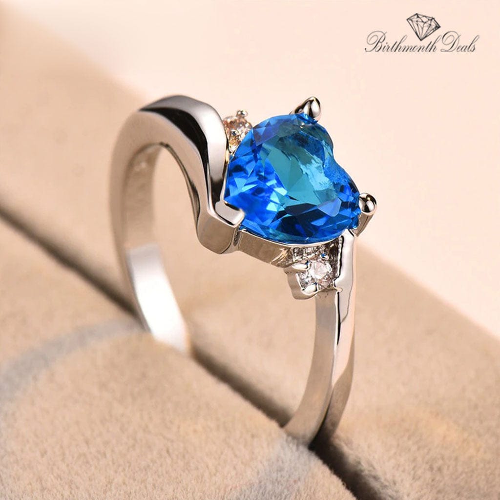 March Aquamarine Birthstone Ring - Birthmonth Deals