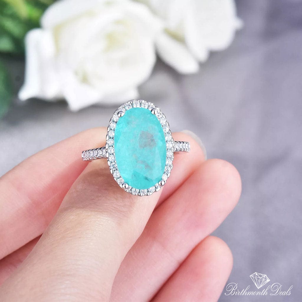 March Aquamarine Birthstone Ring - Birthmonth Deals