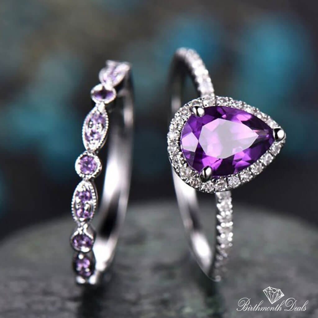 June Alexandrite Birthstone Stacking Ring - Birthmonth Deals