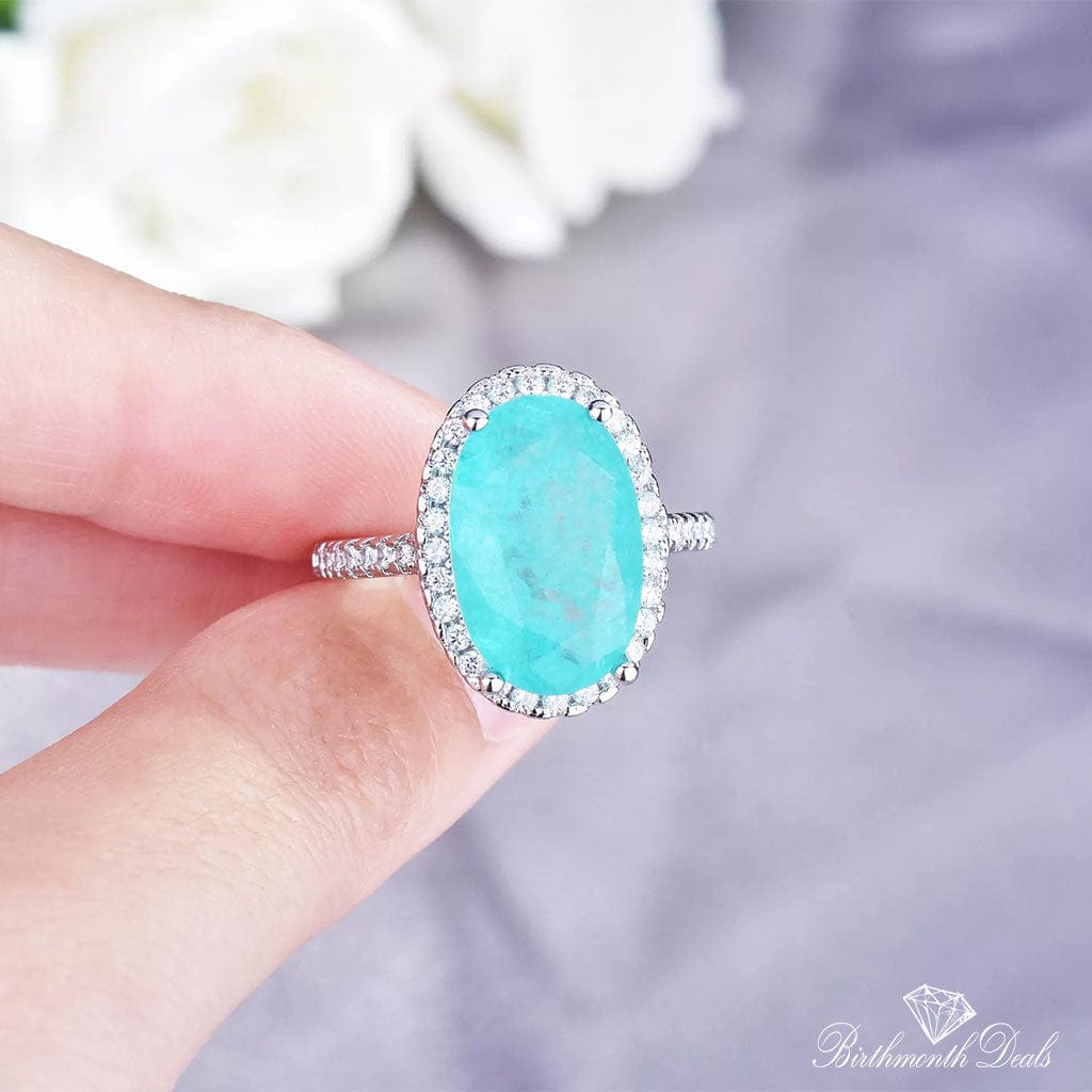 March Aquamarine Birthstone Ring - Birthmonth Deals