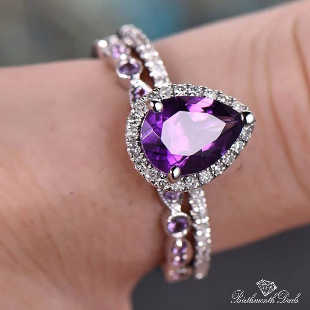 June Alexandrite Birthstone Stacking Ring - Birthmonth Deals