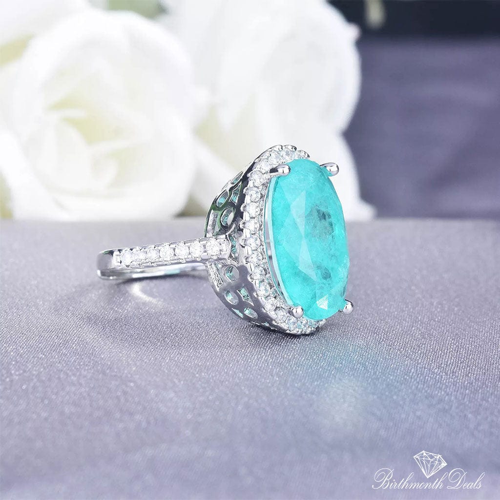 March Aquamarine Birthstone Ring - Birthmonth Deals