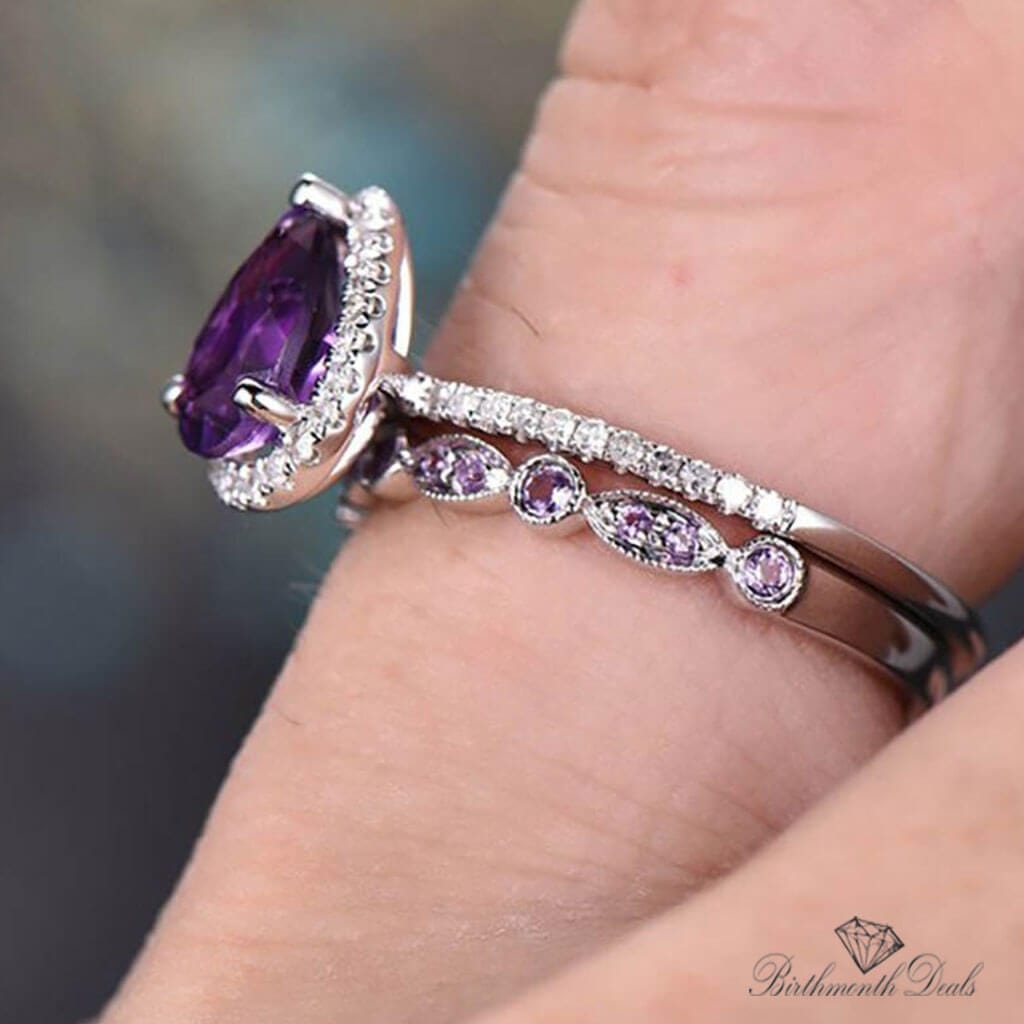 June Alexandrite Birthstone Stacking Ring - Birthmonth Deals