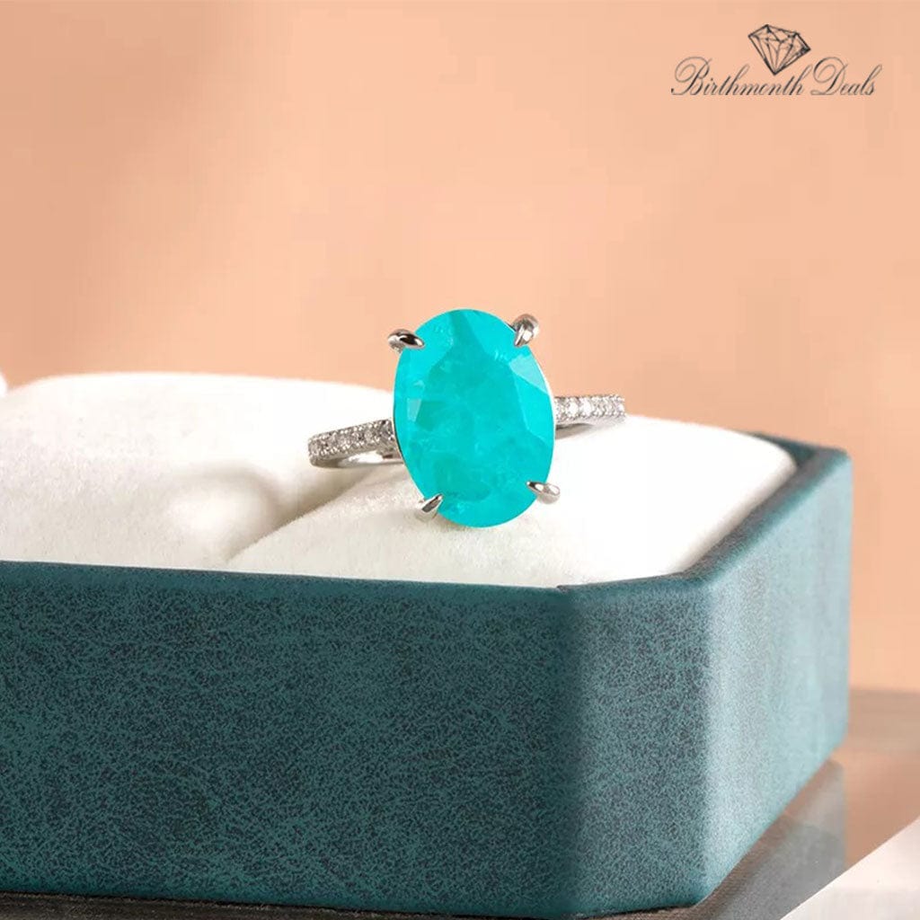 March Aquamarine Birthstone Ring - Birthmonth Deals