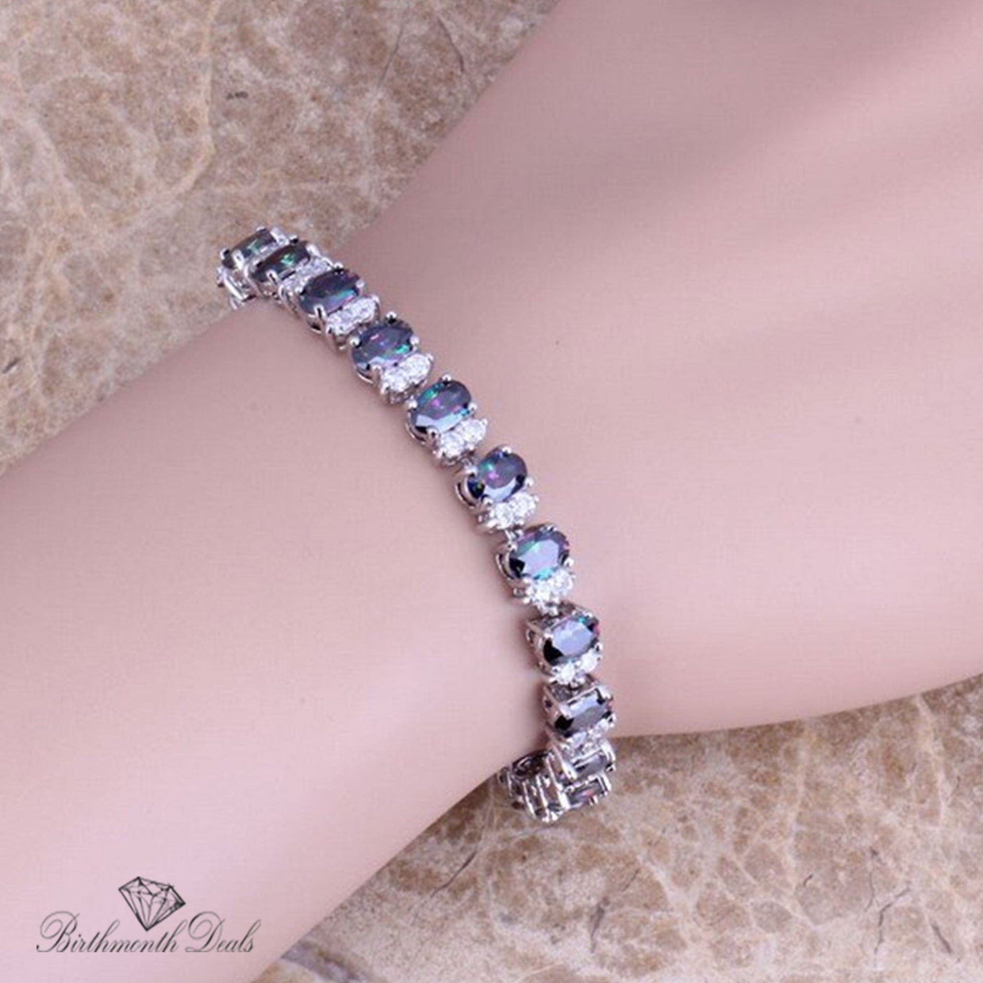 June Alexandrite Birthstone Bracelet - Birthmonth Deals