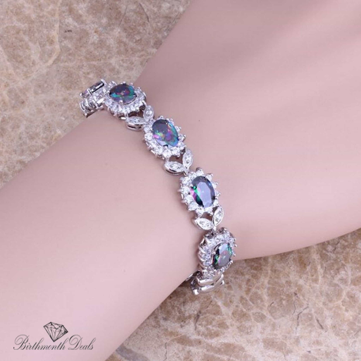 June Alexandrite Birthstone Bracelet - Birthmonth Deals