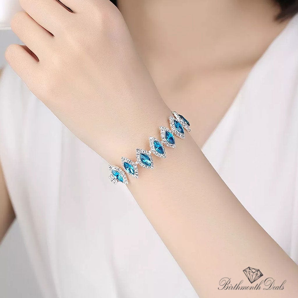 March Aquamarine Birthstone Bracelet - Birthmonth Deals