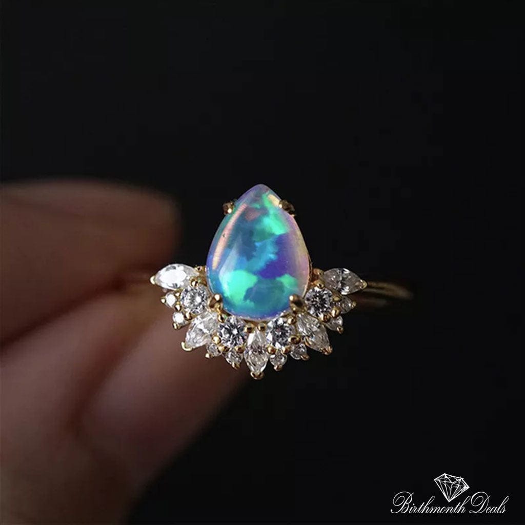 October Opal Birthstone Ring - Birthmonth Deals