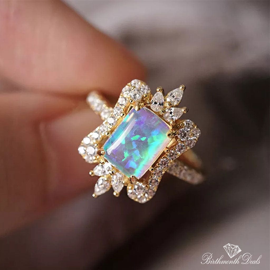October Opal Birthstone Ring - Birthmonth Deals
