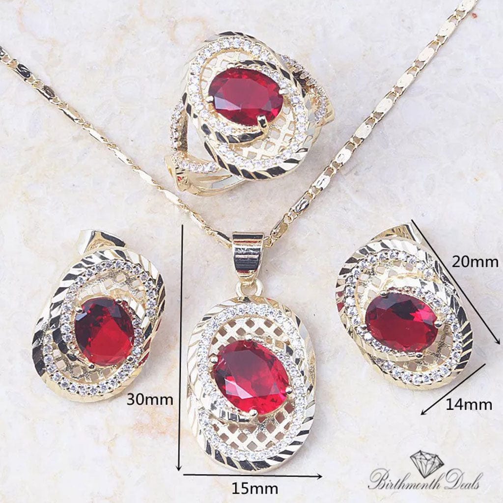 July Ruby Birthstone Jewelry Set - Birthmonth Deals