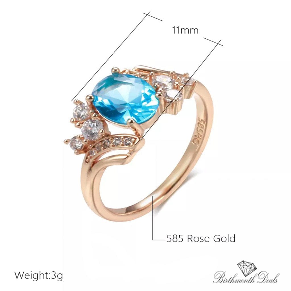 March Aquamarine Birthstone Ring - Birthmonth Deals