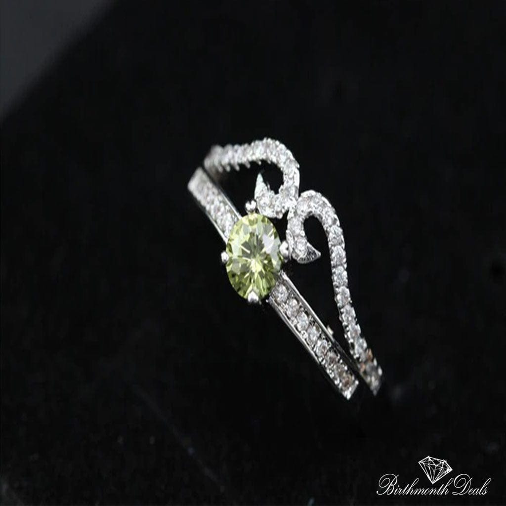 August Peridot Birthstone Ring - Birthmonth Deals