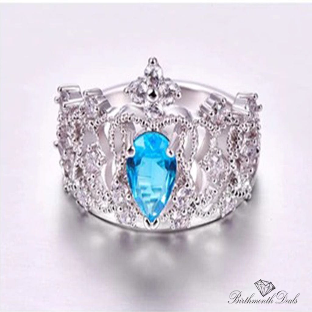 March Aquamarine Birthstone Ring - Birthmonth Deals