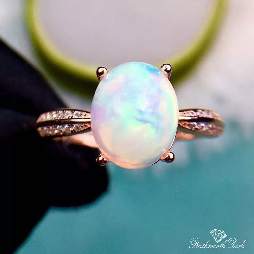 October Opal Birthstone Ring - Birthmonth Deals