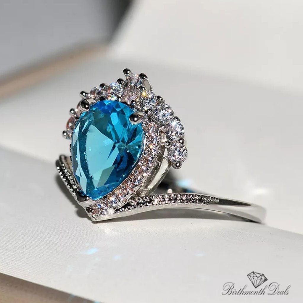 March Aquamarine Birthstone Ring - Birthmonth Deals