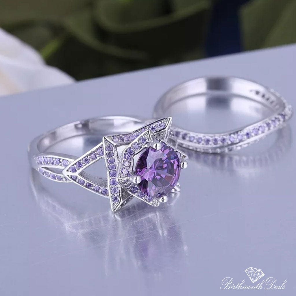 June Alexandrite Birthstone Stacking Ring - Birthmonth Deals