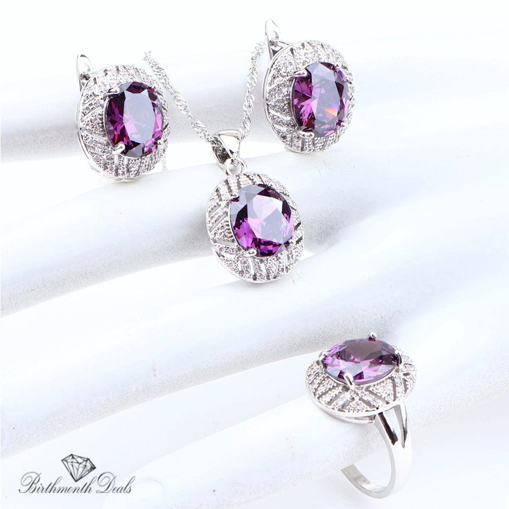 February Amethyst Birthstone Jewelry Set - Birthmonth Deals