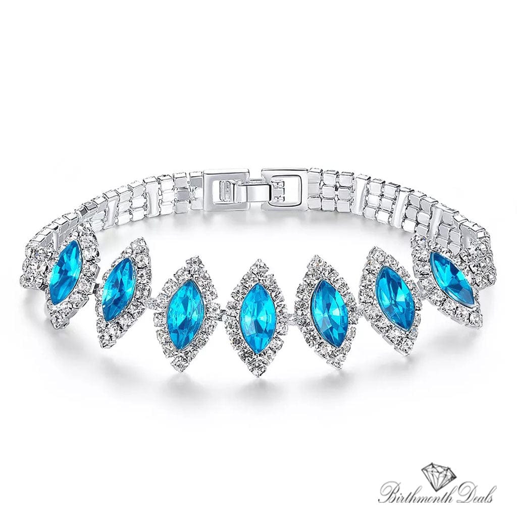 March Aquamarine Birthstone Bracelet - Birthmonth Deals