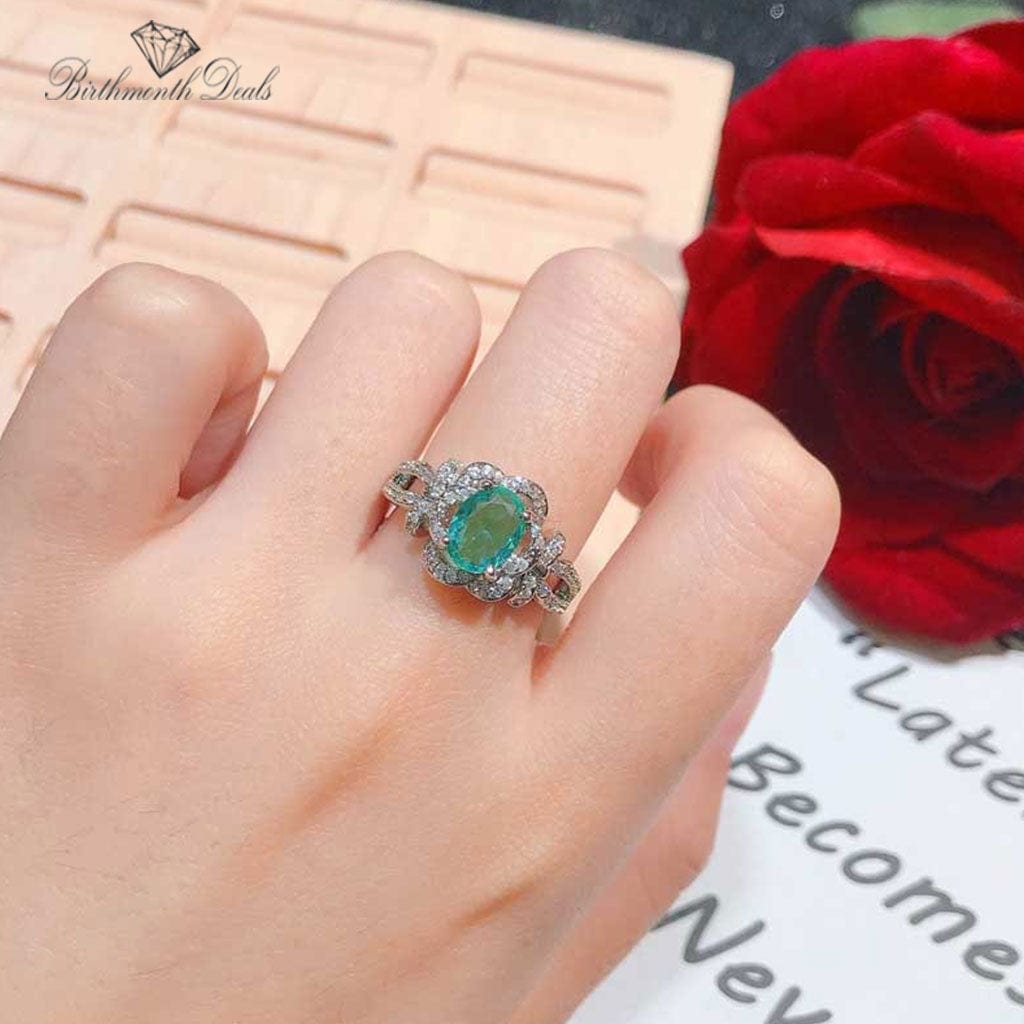 March Aquamarine Birthstone Ring - Birthmonth Deals