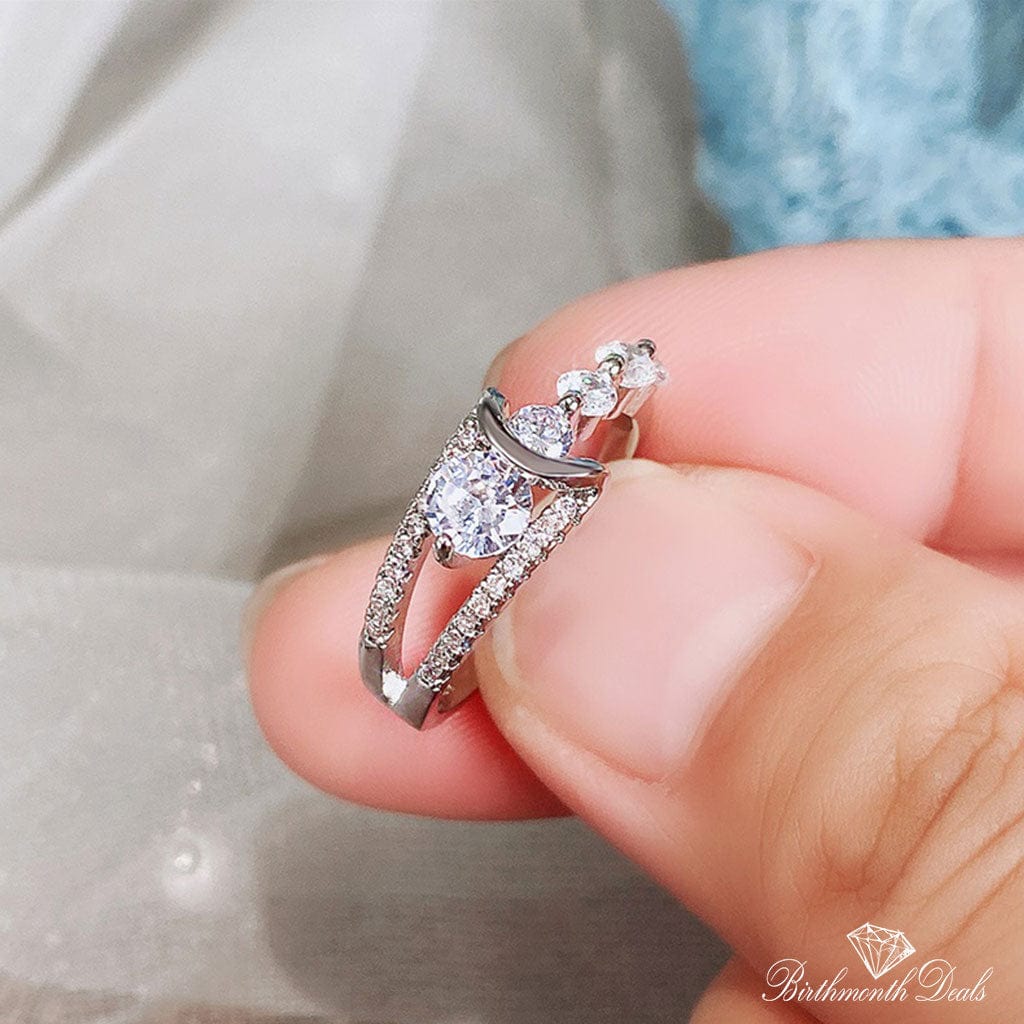 April Diamond Birthstone Ring - Birthmonth Deals