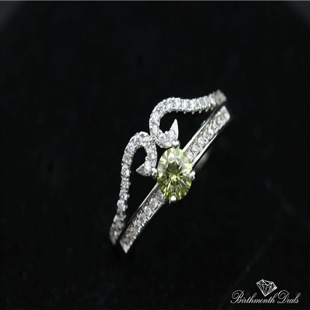 August Peridot Birthstone Ring - Birthmonth Deals