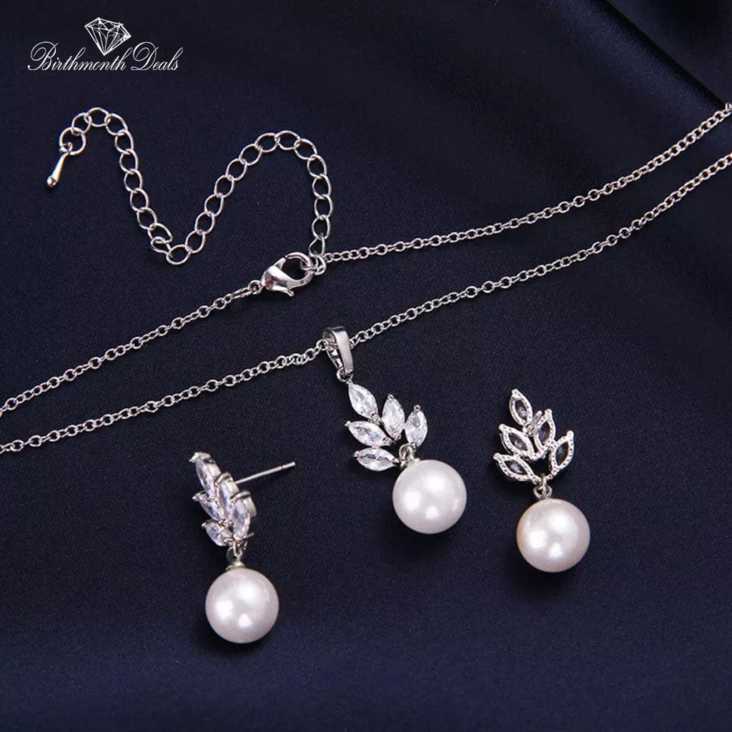 June Pearl Birthstone Jewelry Set - Birthmonth Deals