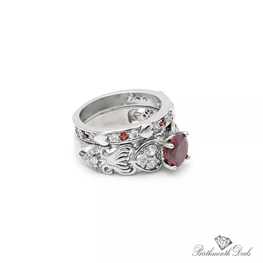 July Ruby Birthstone Stacking Ring - Birthmonth Deals