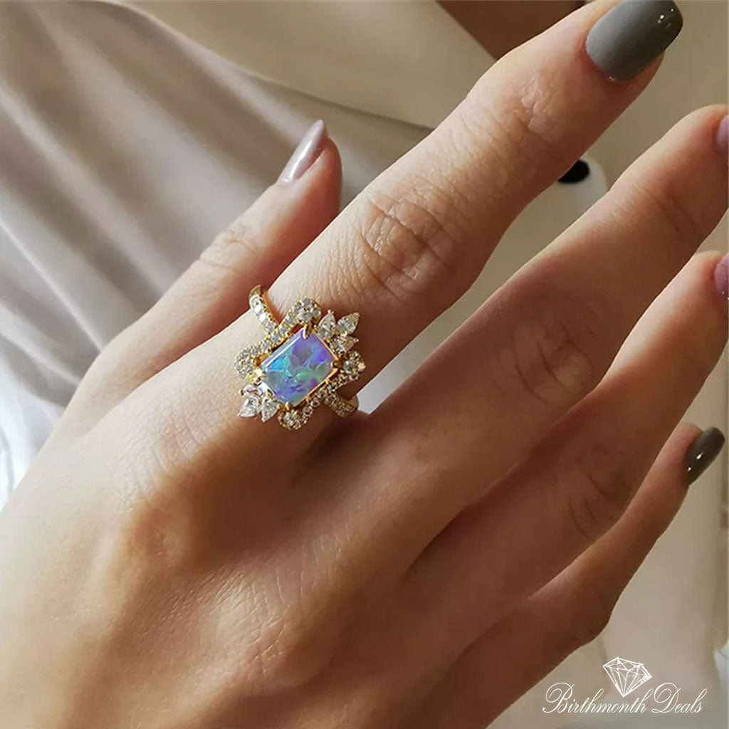 October Opal Birthstone Ring - Birthmonth Deals