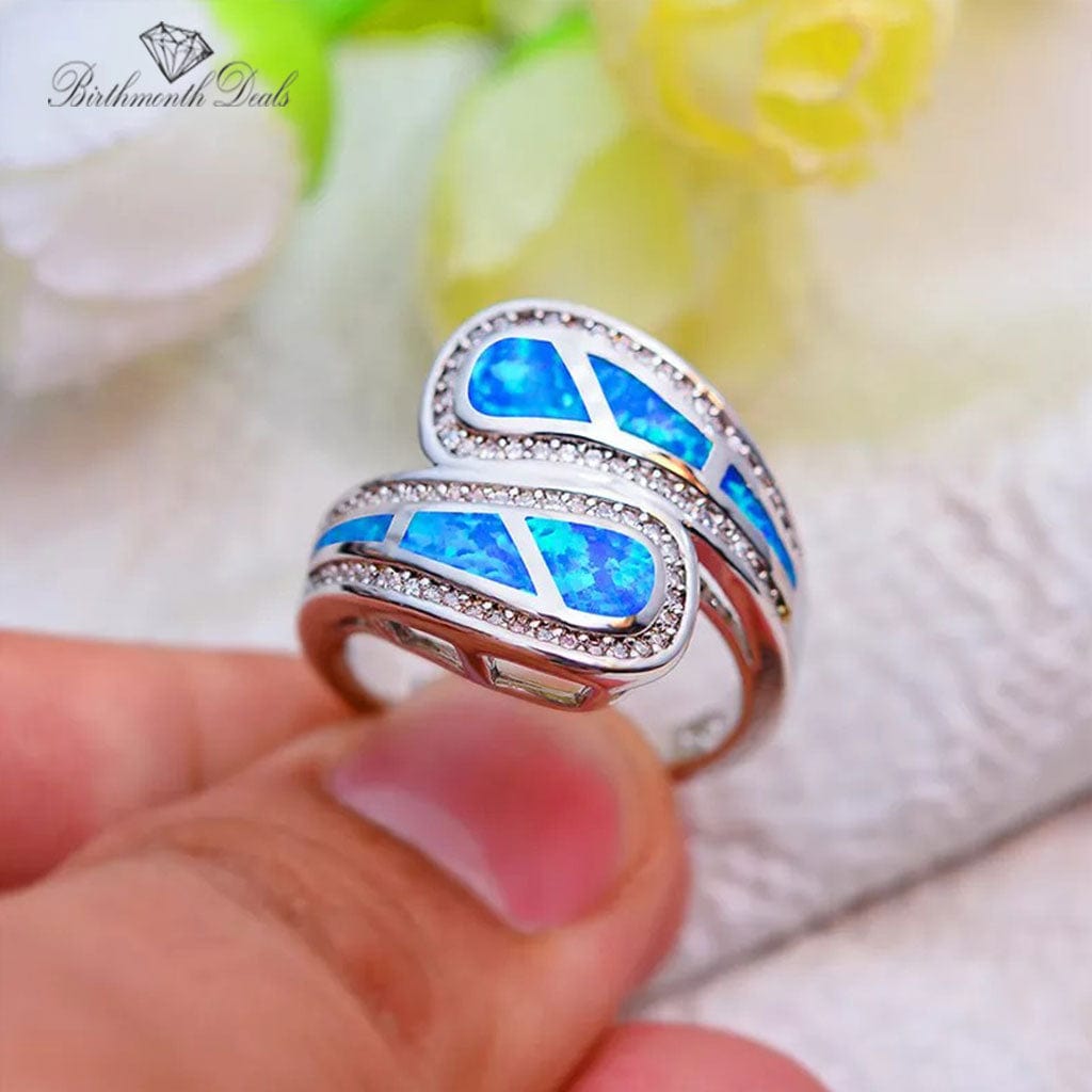 October Opal Birthstone Ring - Birthmonth Deals