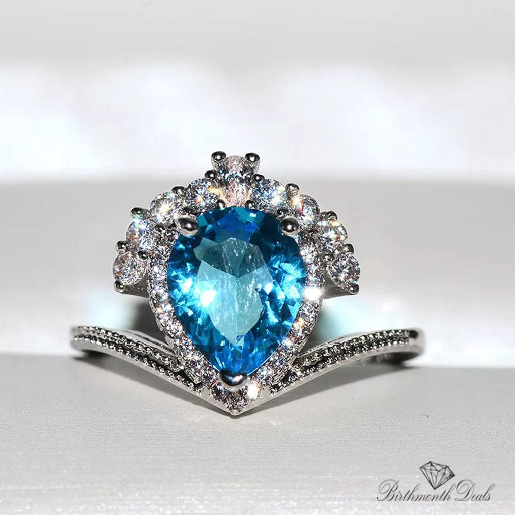 March Aquamarine Birthstone Ring - Birthmonth Deals