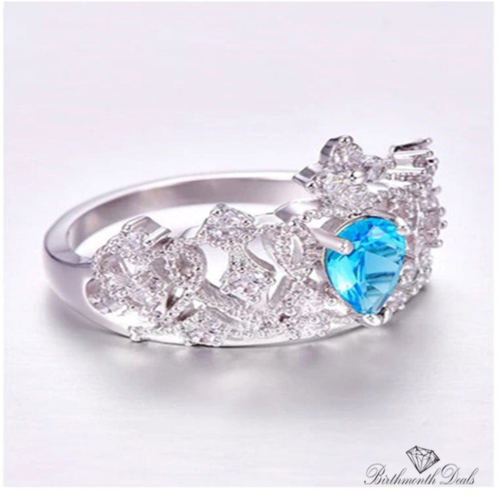 March Aquamarine Birthstone Ring - Birthmonth Deals