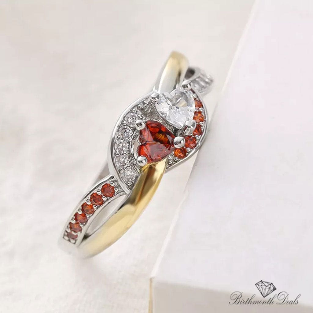 January Garnet Birthstone Ring - Birthmonth Deals