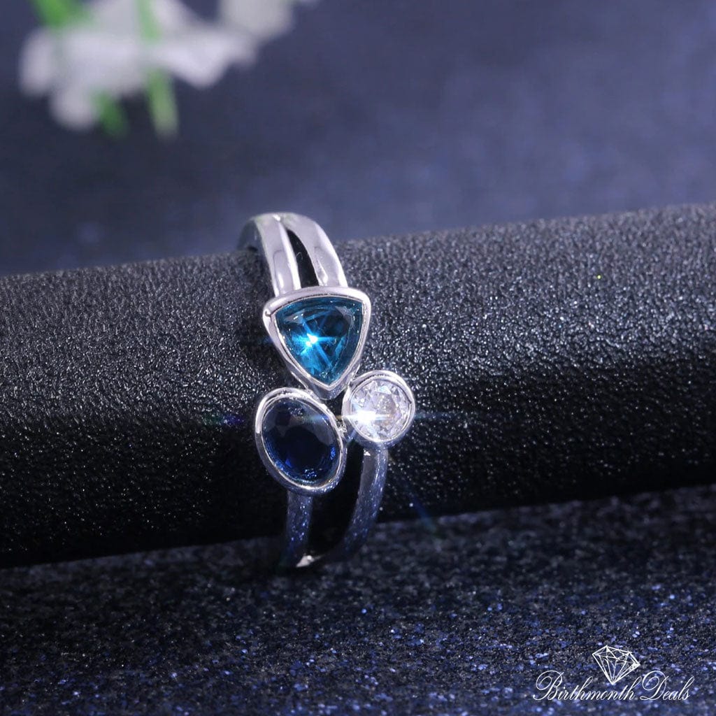 March Aquamarine Birthstone Ring - Birthmonth Deals