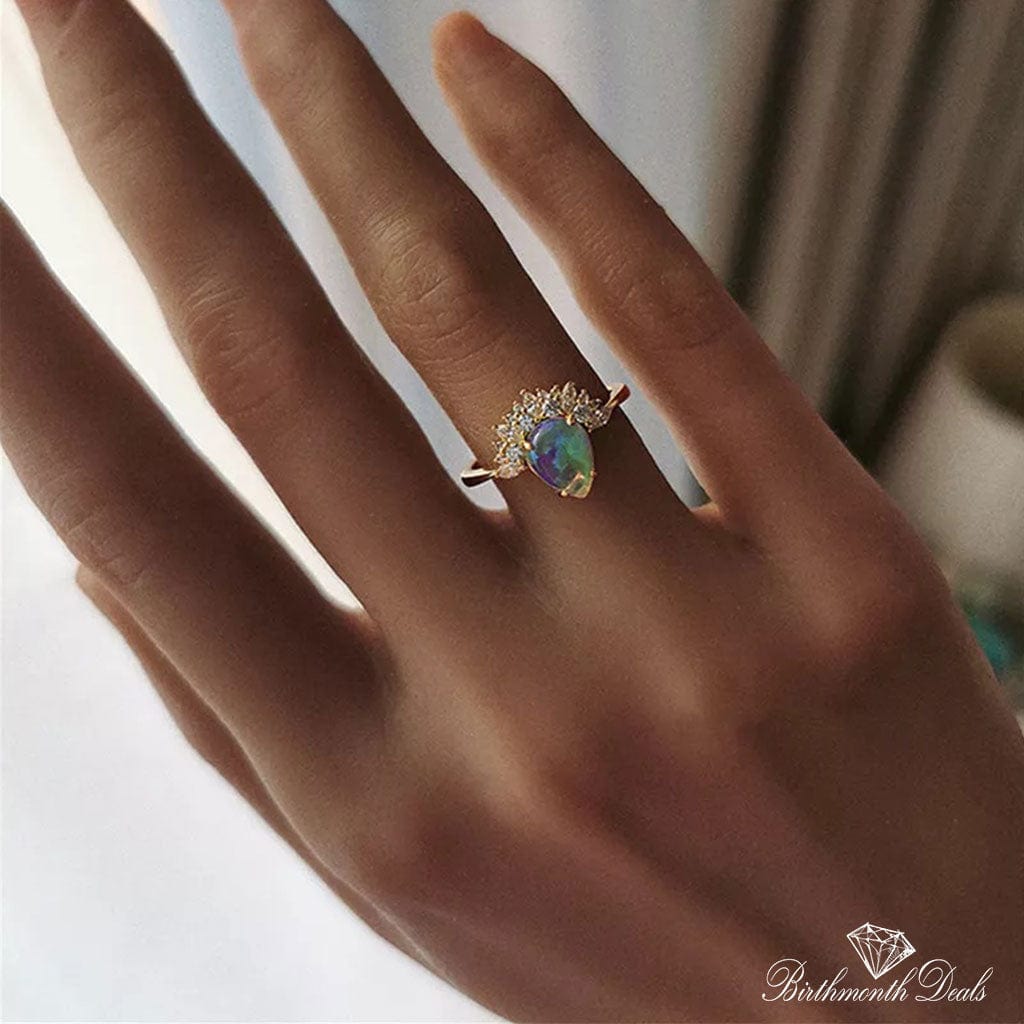 October Opal Birthstone Ring - Birthmonth Deals