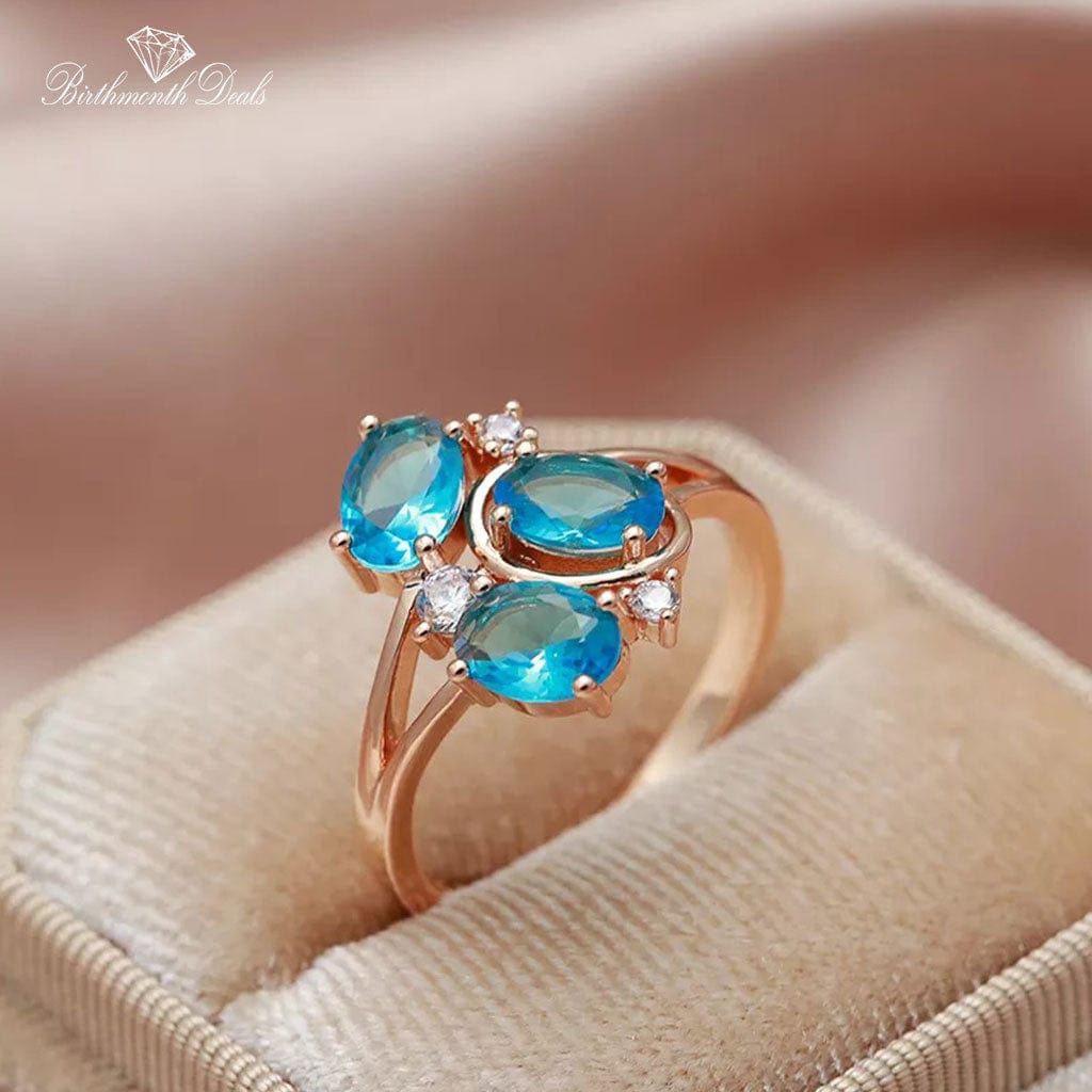 March Aquamarine Birthstone Ring - Birthmonth Deals