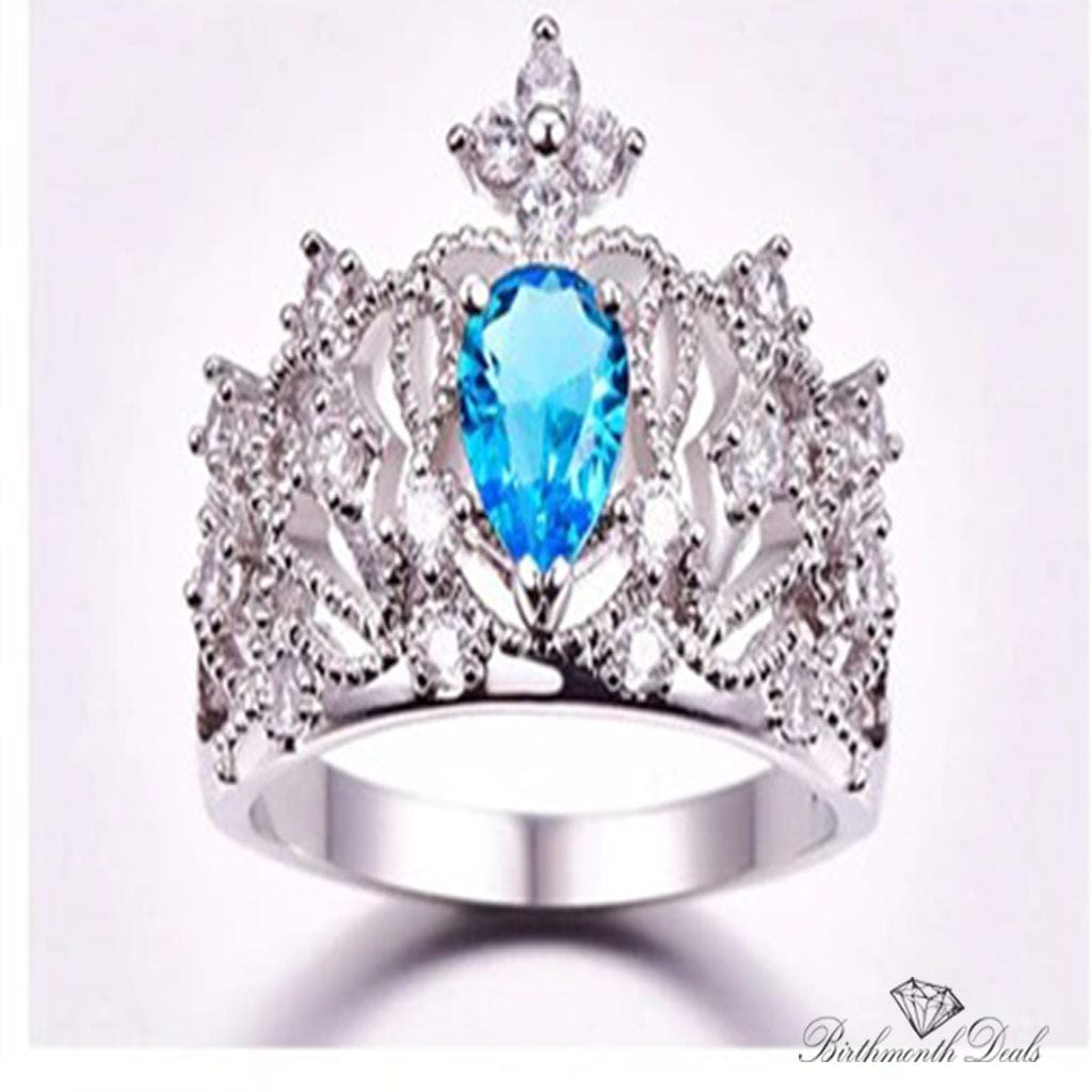 March Aquamarine Birthstone Ring - Birthmonth Deals