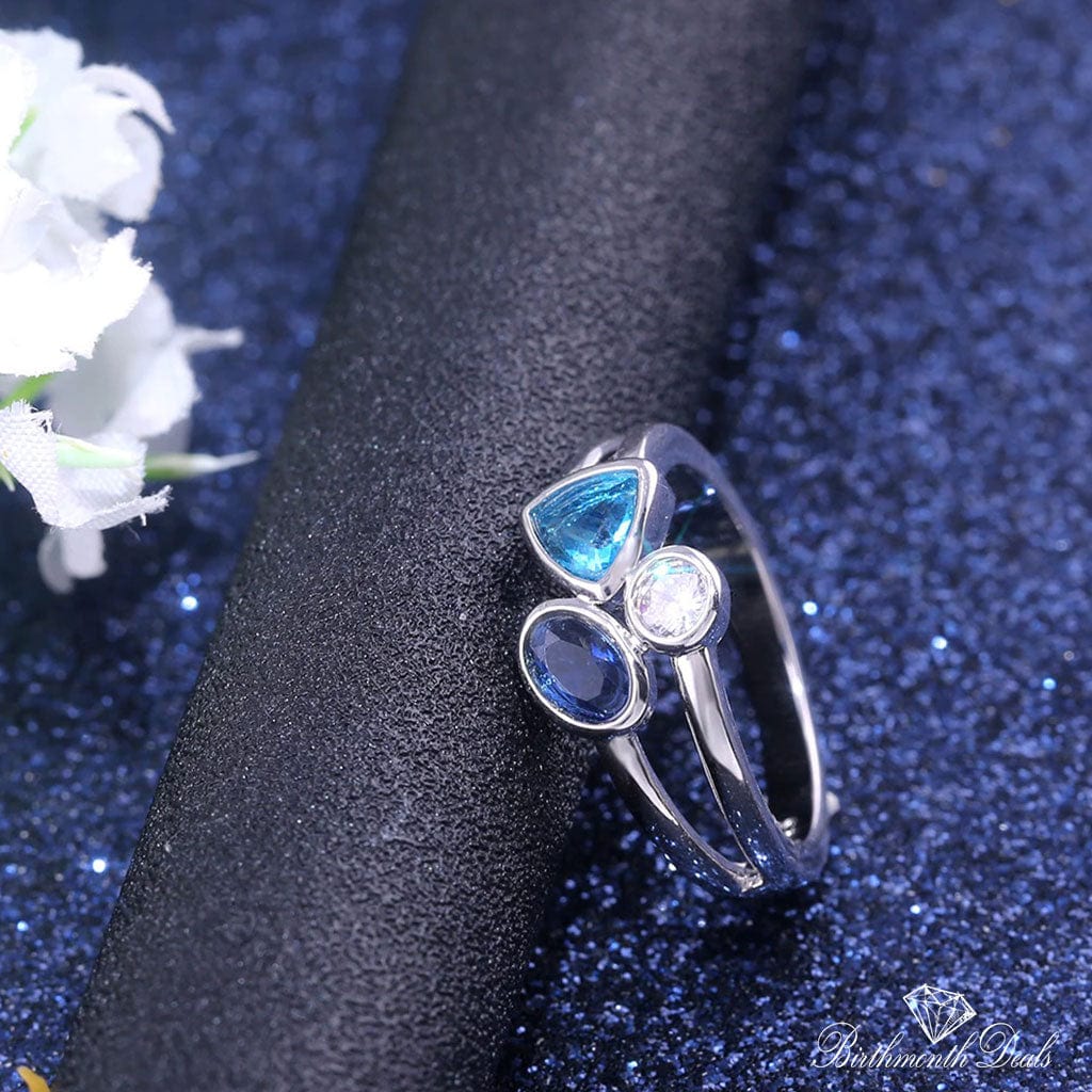 March Aquamarine Birthstone Ring - Birthmonth Deals