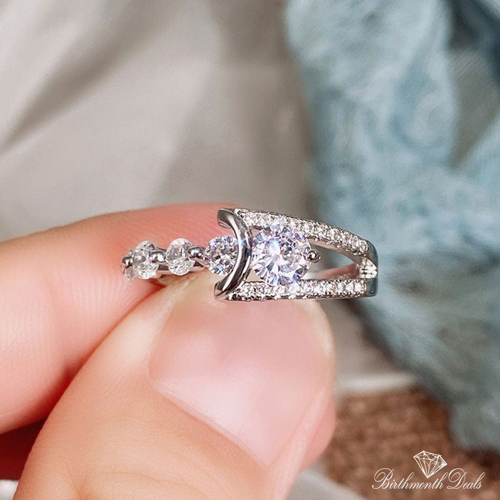 April Diamond Birthstone Ring - Birthmonth Deals