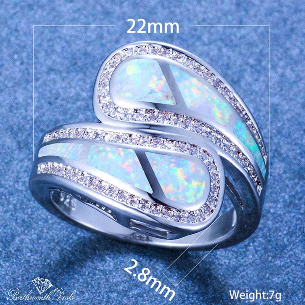 October Opal Birthstone Ring - Birthmonth Deals